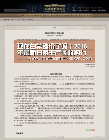 现在白菜涨价了吗?2018年最新白菜主产区收购行情分析:开云入口(图3) 开元体育